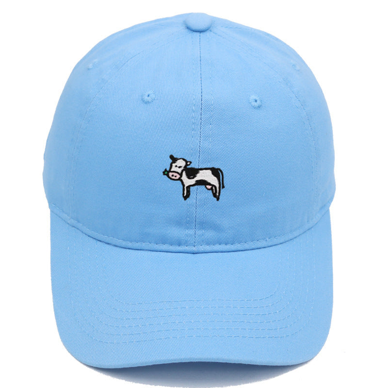 COW Embroidery Soft Top Baseball Cap Spring And Summer Cute