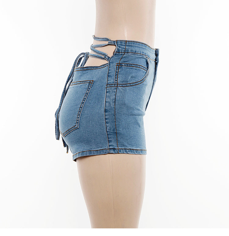 High waist denim shorts