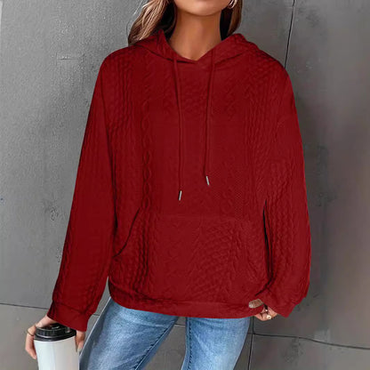 Women's Casual Jacquard Fashion Pocket Long-sleeved Shirt Knitted Sweater