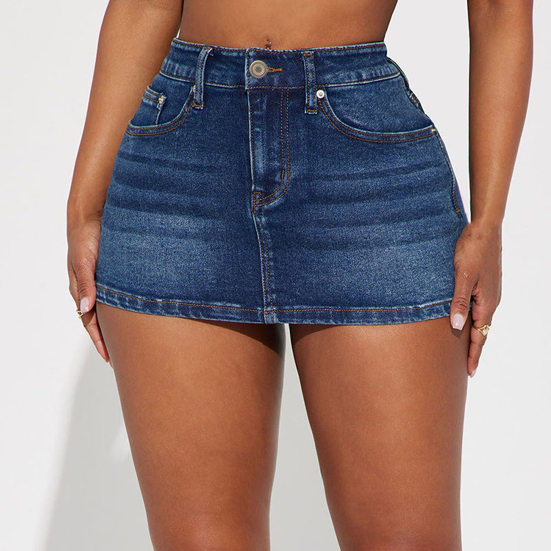 Stretch Denim Skirt