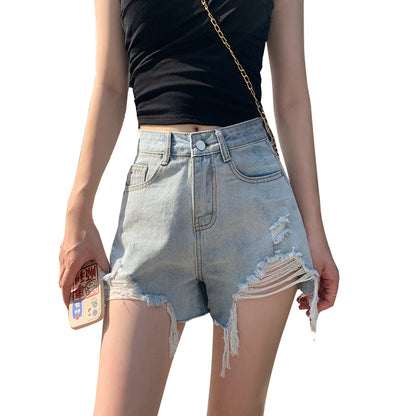 Summer Thin High-waisted Denim Shorts