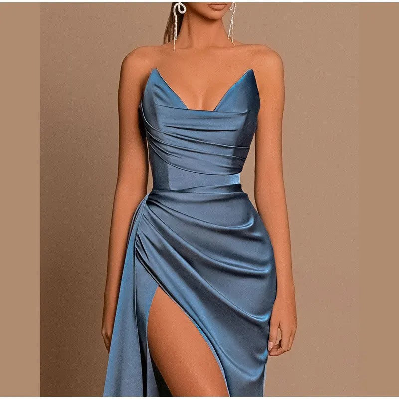 Women's Off-the-shoulder High Slit Support Mermaid Formal Dress Banquet