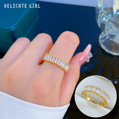 Elegant High-grade Zircon Super Ring Female Opening Adjustable