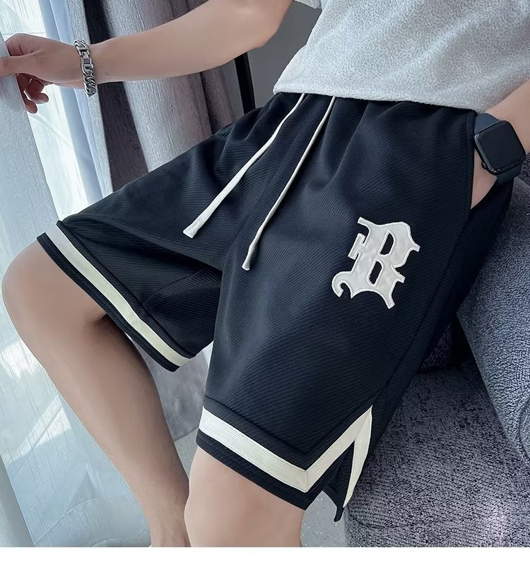 Sports Shorts Loose Straight Drawstring Wide Leg Pants