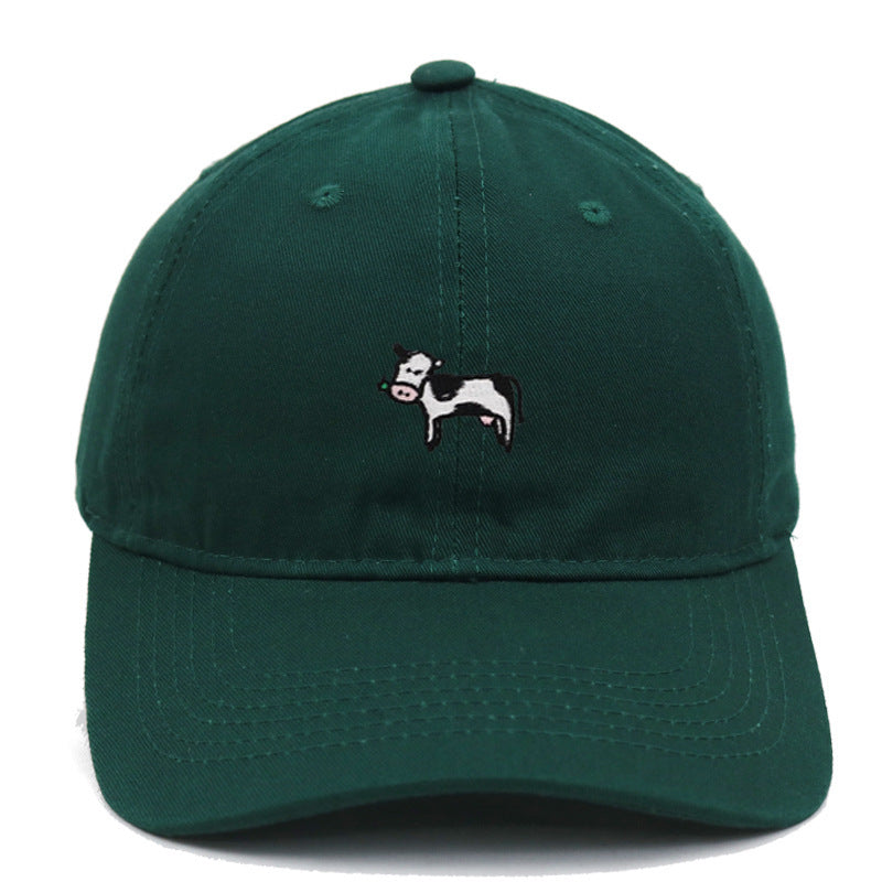 COW Embroidery Soft Top Baseball Cap Spring And Summer Cute