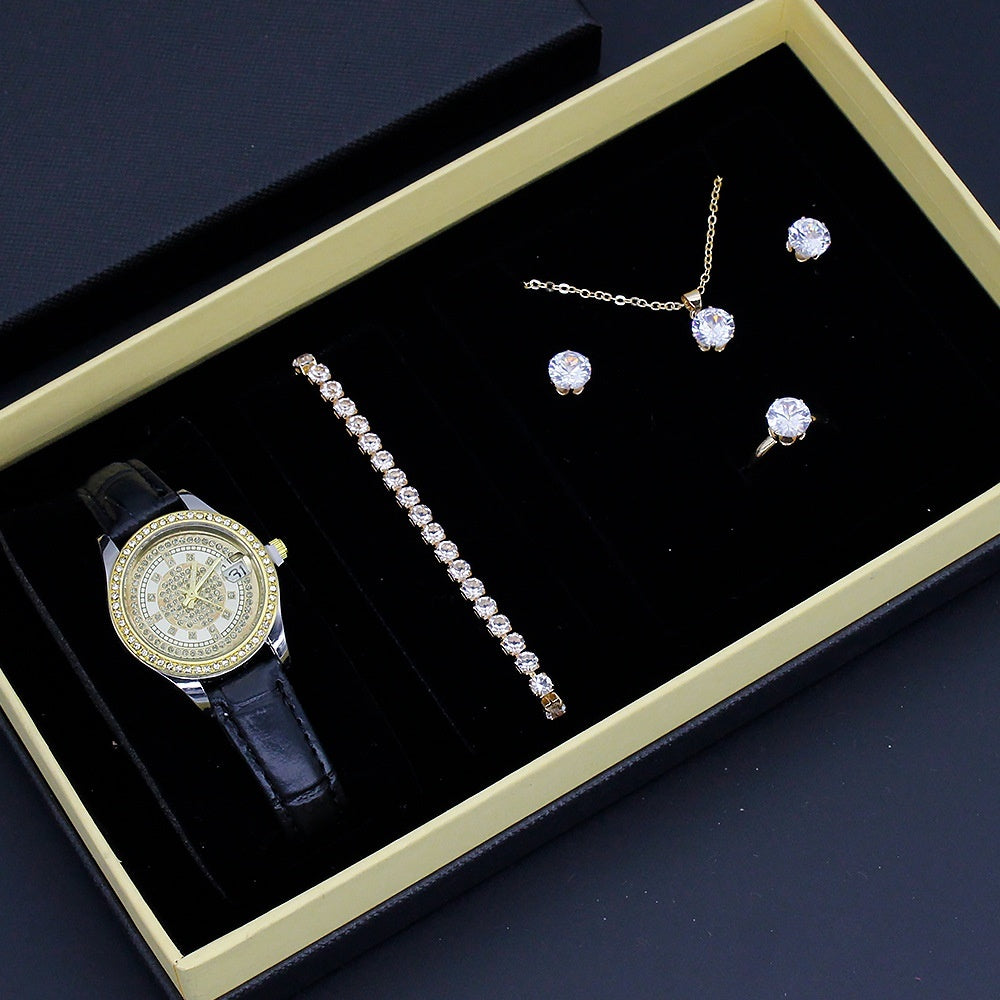 Ladies Valentine's Day Watch Jewelry Suit With Decoration