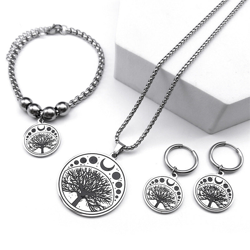 Round Stainless Steel Tree Of Life Pendant