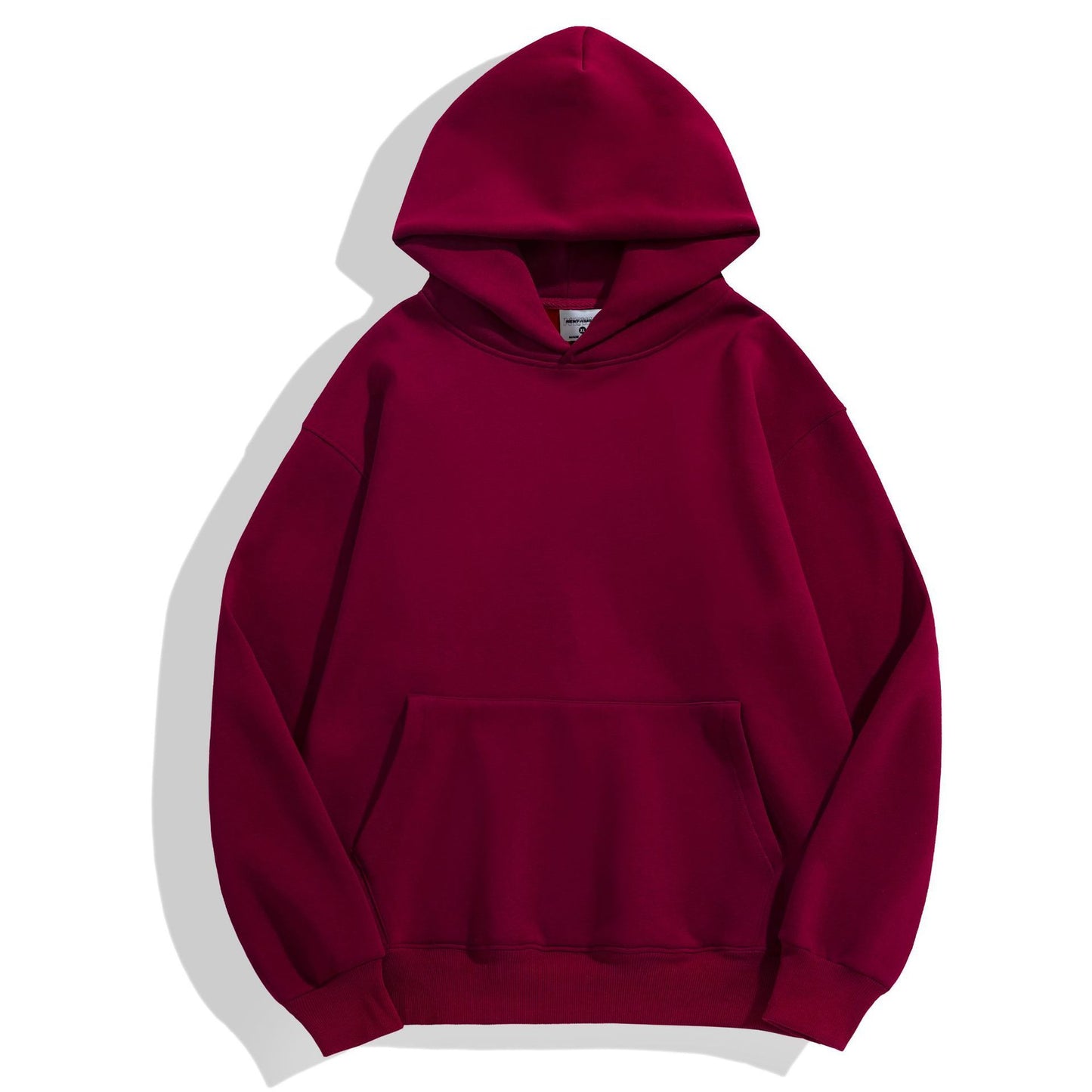 Heavy-duty Fleece Shoulder Down Hoodie Without Drawstring