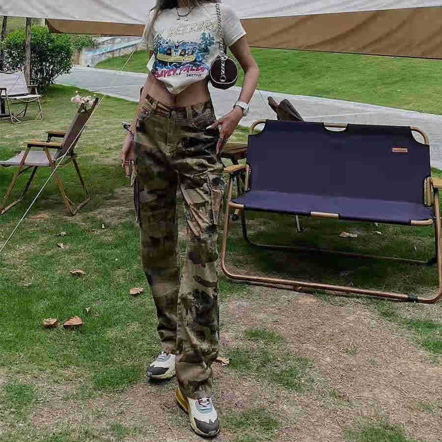 New Autumn Camouflage American Long Washed Retro Army Pants