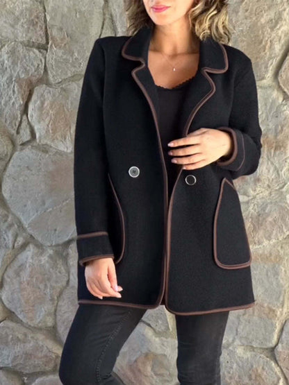 Autumn And Winter New Women's Clothing Elegant Suit Collar Double-sided Woolen Coat