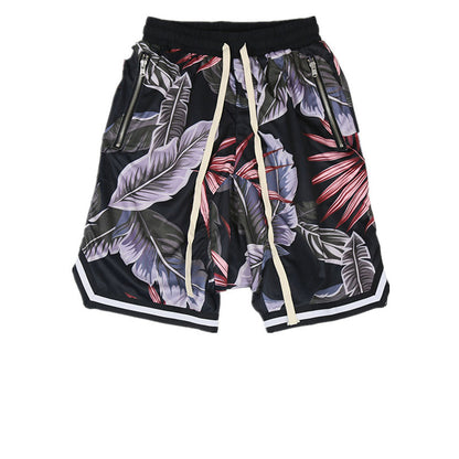 Hip Hop Man Bieber Hawaiian Style Beach Pants Shorts