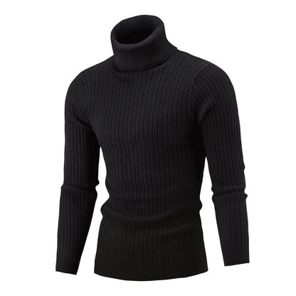 Sweater Twist Knit Sweater Slim-fit High Neck Knit