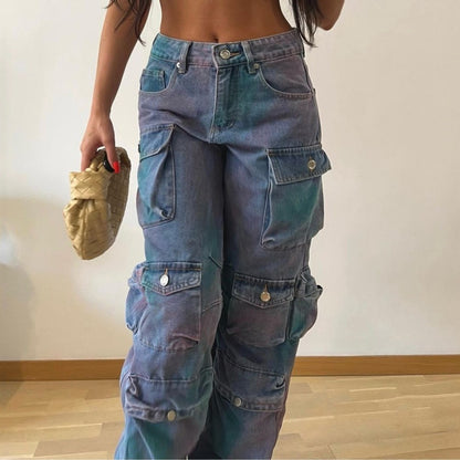 Women's Low Waist Denim Overalls