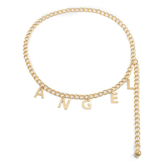 Letter Angel Tassel Chain Waist Chain Women