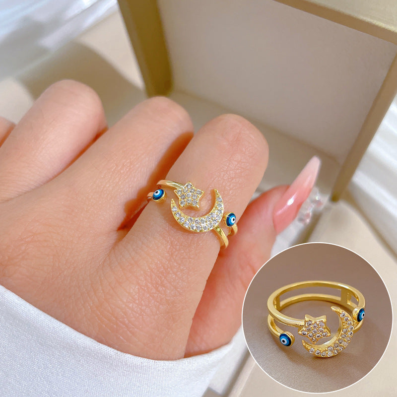 Elegant High-grade Zircon Super Ring Female Opening Adjustable