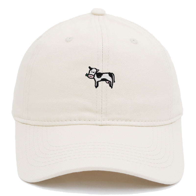 COW Embroidery Soft Top Baseball Cap Spring And Summer Cute