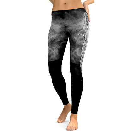 Digital printing leggings women's autumn and winter yoga pants hips slimming sweatpants