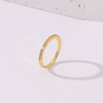 Fashion Micro-inlaid Zircon Ring Female Niche