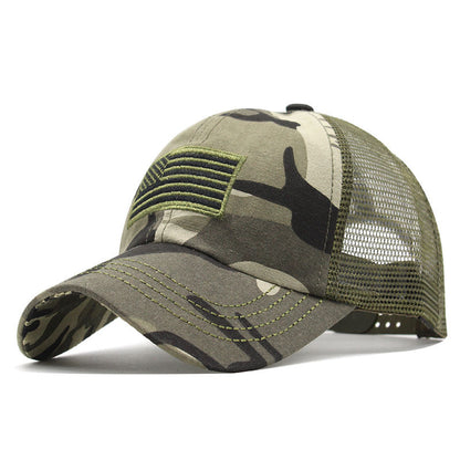 Summer Men's Outdoor Camouflage Mesh Cap Embroidered Hat