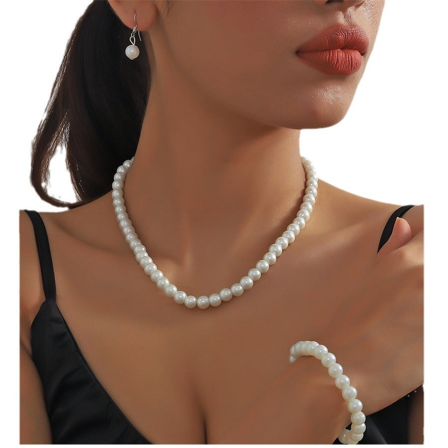 Pearl Jewelry Clavicle Choker Suit