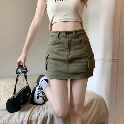 Fashion Personality Black Denim Skirt Women