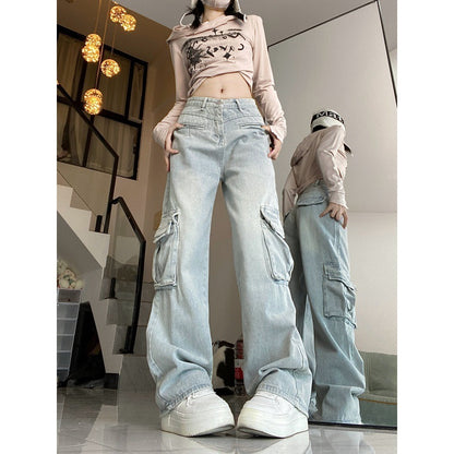 Loose Slimming Pure Color All-matching Straight-leg Pants