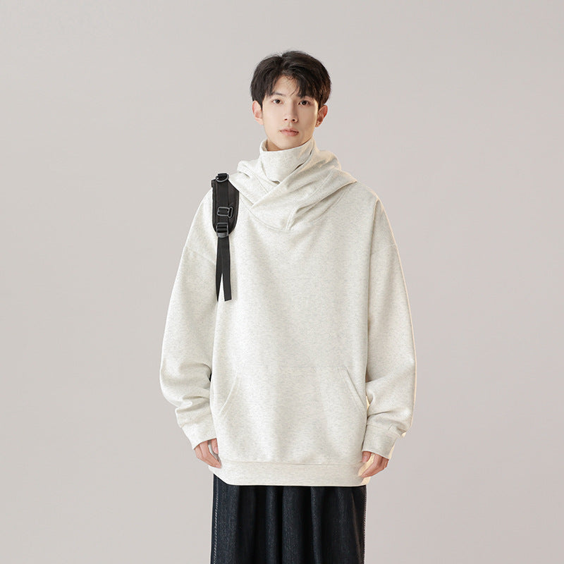 Hooded Turtleneck Sweater Men's Autumn Winter Couple Workwear Mechanical Style