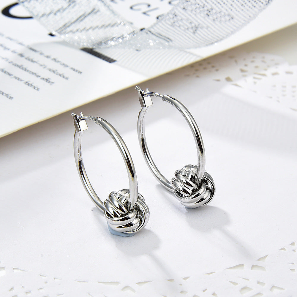 Ball Earrings Women's Accessories Square Threaded Form Simple Earrings