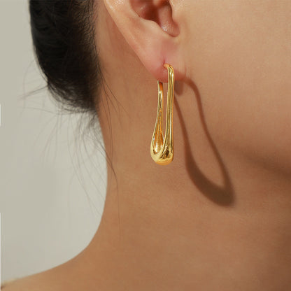 Fashion Simple Copper Irregular Design Earrings For Women