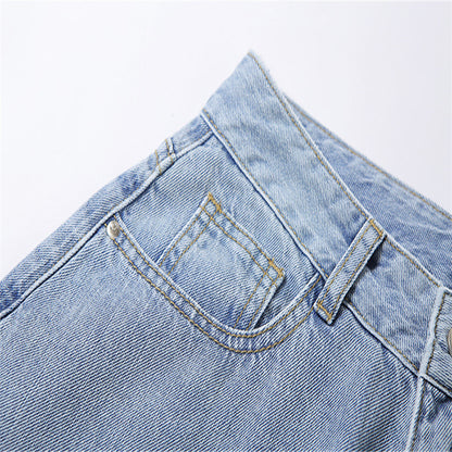 High Waist Slimming Casual Versatile Loose Straight-leg Fashion Jeans