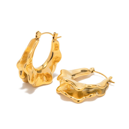 18K Gold-plated Stainless Steel Skirt French Ear Ring