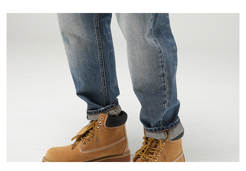 Fashion Retro Men's Casual Loose Straight-leg Jeans