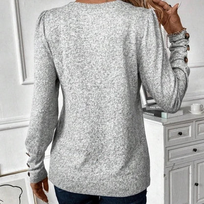 Round Neck Long Sleeve Clinch Loose Sweater