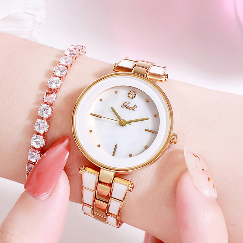 Ladies Watch Trendy Student White Quartz