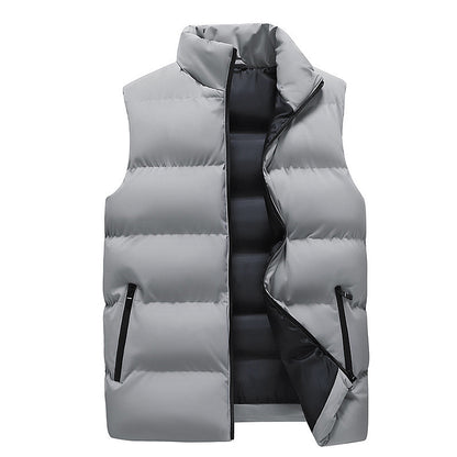 Pure Color Thickened Vest Men's Stand Collar Vest