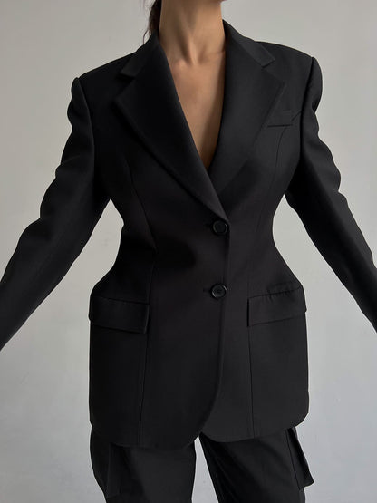 V-neck Waist-tight Suit Jacket