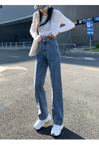 High Waist Wide Leg Pants Women's Jeans Women's Straight Jeans