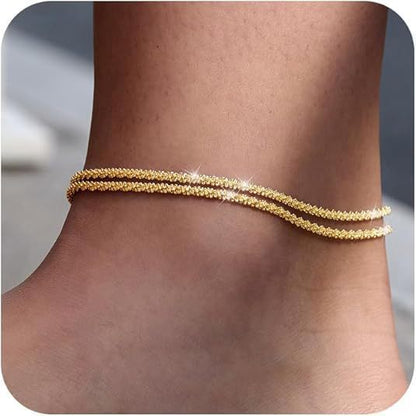 Classic Double Layer Twin Minimalist Personality Daily Beach Vacation Style Anklet