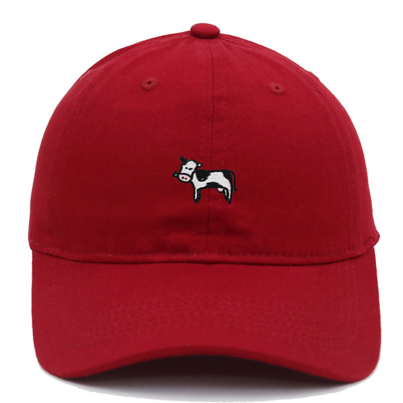 COW Embroidery Soft Top Baseball Cap Spring And Summer Cute