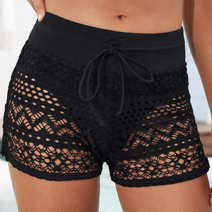 Black Jacquard Lace Shorts