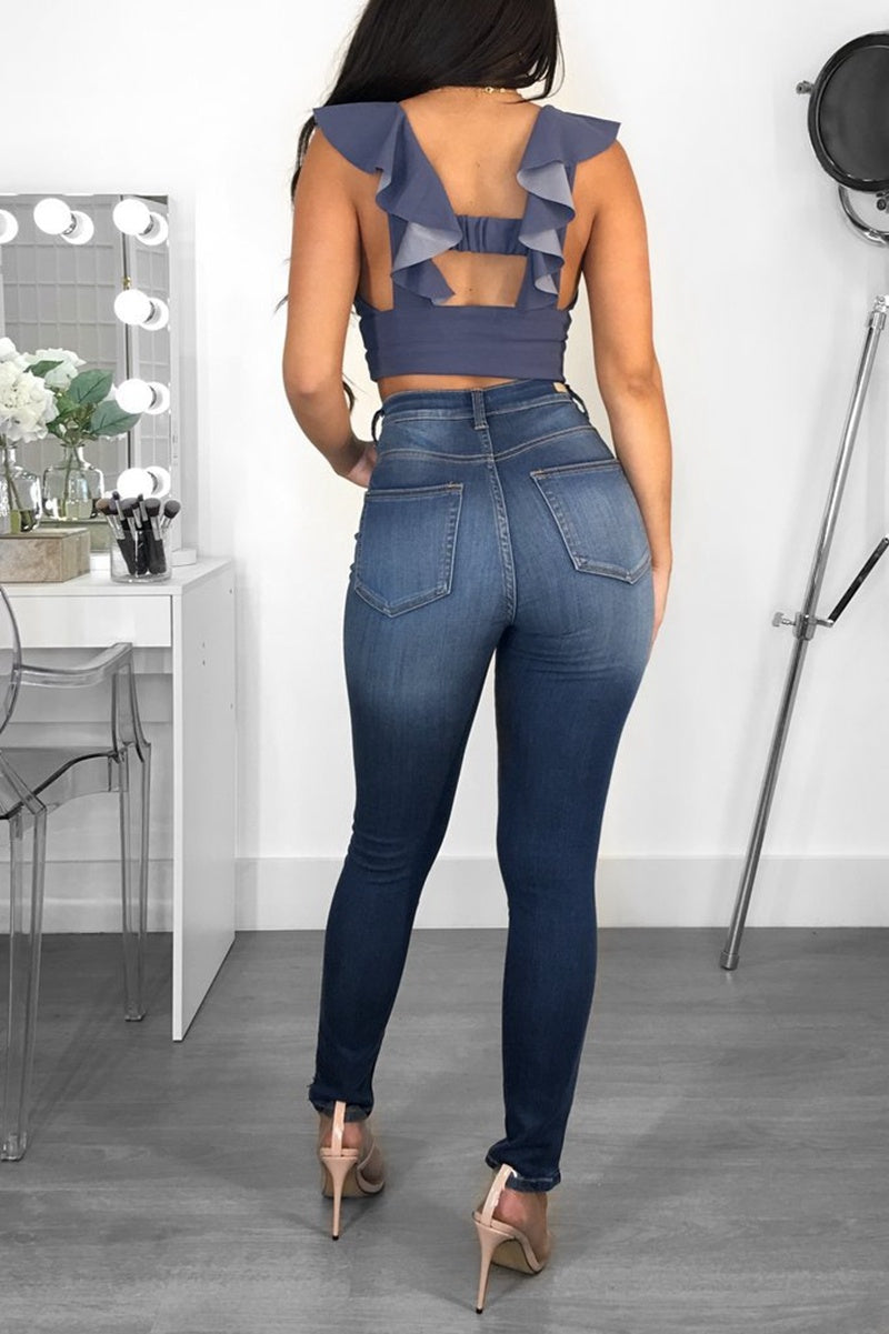 Tight-fitting hip-lifting fashion women's jeans