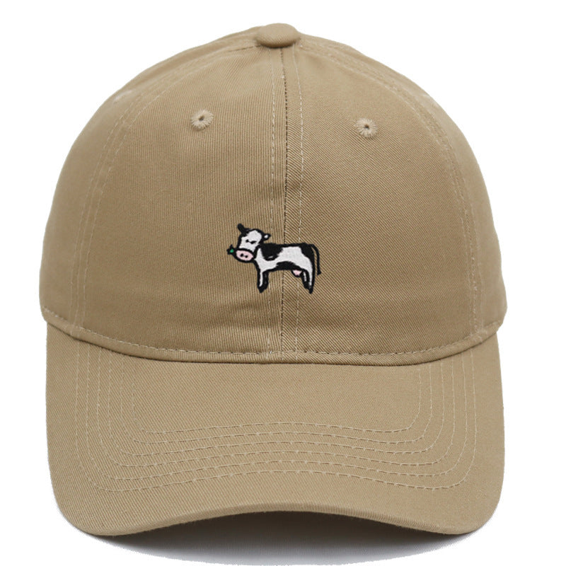 COW Embroidery Soft Top Baseball Cap Spring And Summer Cute