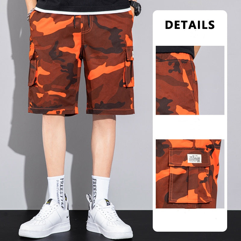 Casual Drawstring Cargo Shorts With Multi Pocket Summer Outdoor Men's Beach Pants