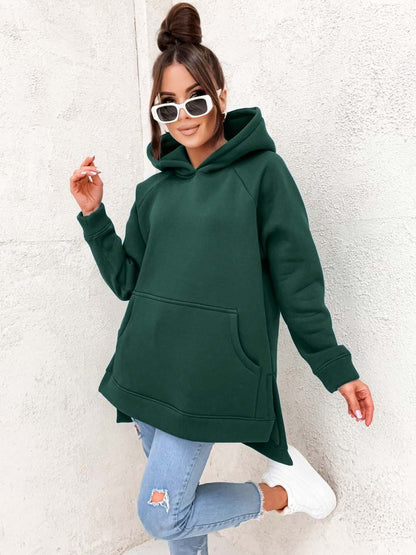 Women's Solid Color Hooded Casual Loose Sweater