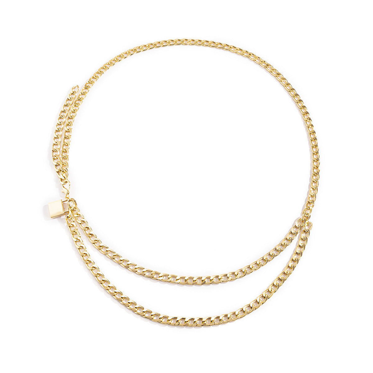 Cold Wind Metal Lock Waist Chain Women