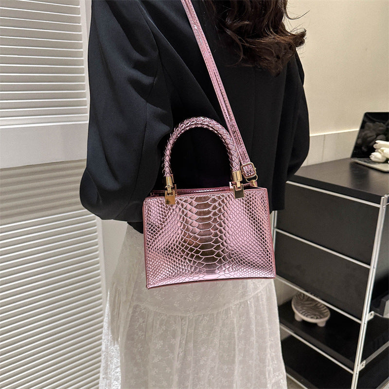 Fashion Snake Pattern Shoulder Bag Casual Messenger Bag For Women