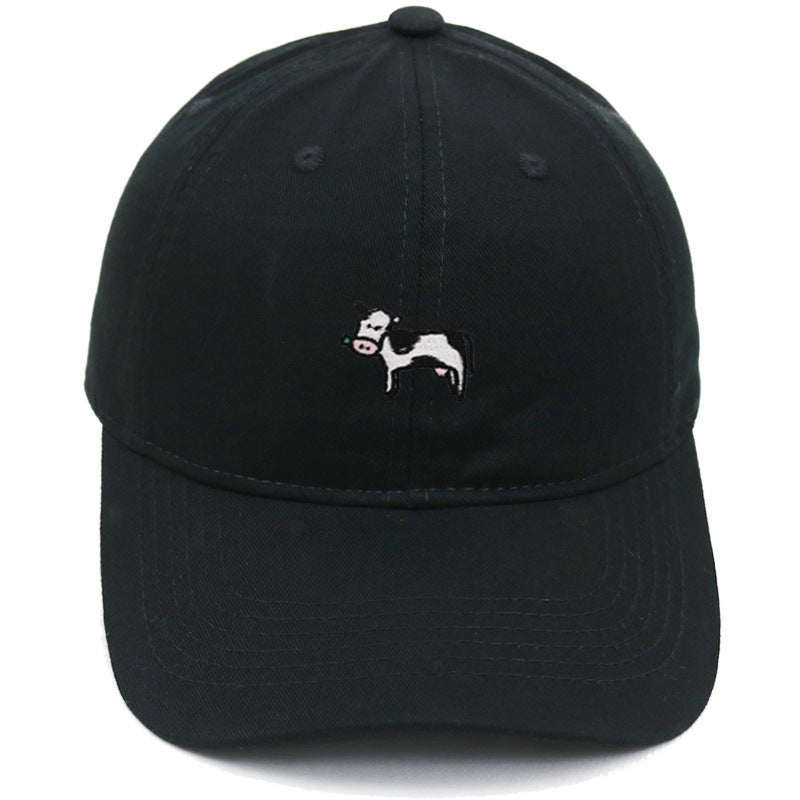 COW Embroidery Soft Top Baseball Cap Spring And Summer Cute