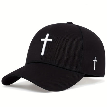 Embroidered Personality Cross Fur Green Baseball Cap