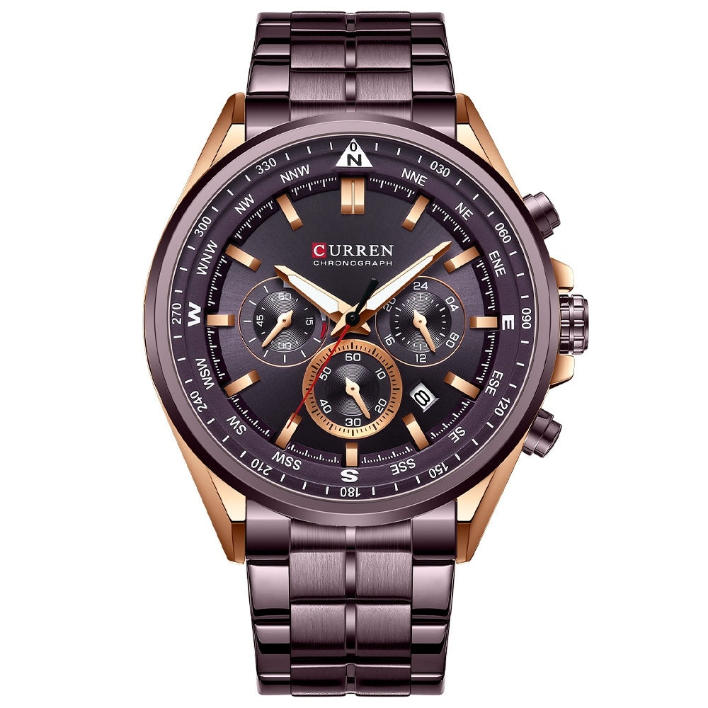 Men's Multifunction Quartz Watch Waterproof Calendar