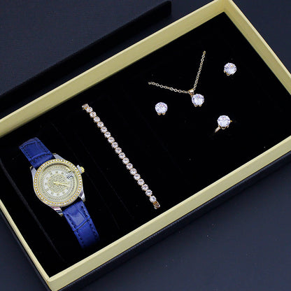 Ladies Valentine's Day Watch Jewelry Suit With Decoration